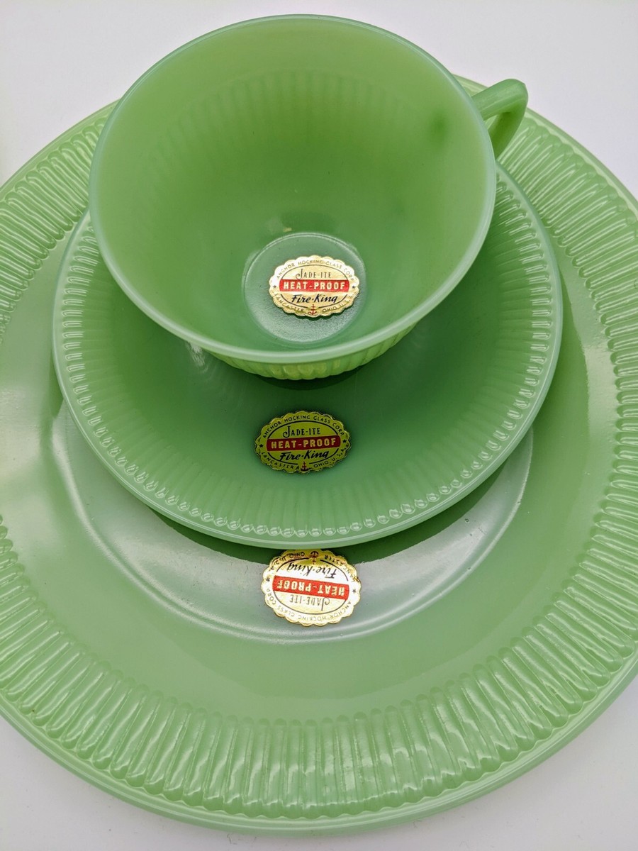 Fire King Rare 40's Jadeite Swirl pattern 12 piece starter set | eBay