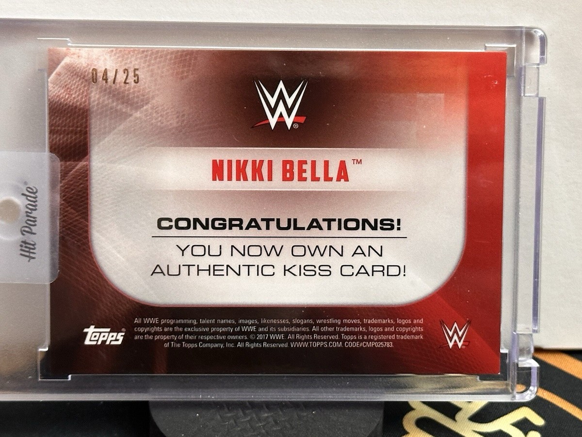 Nikki Bella 2017 Topps WWE Authentic Kiss Card Auto Autograph SSP