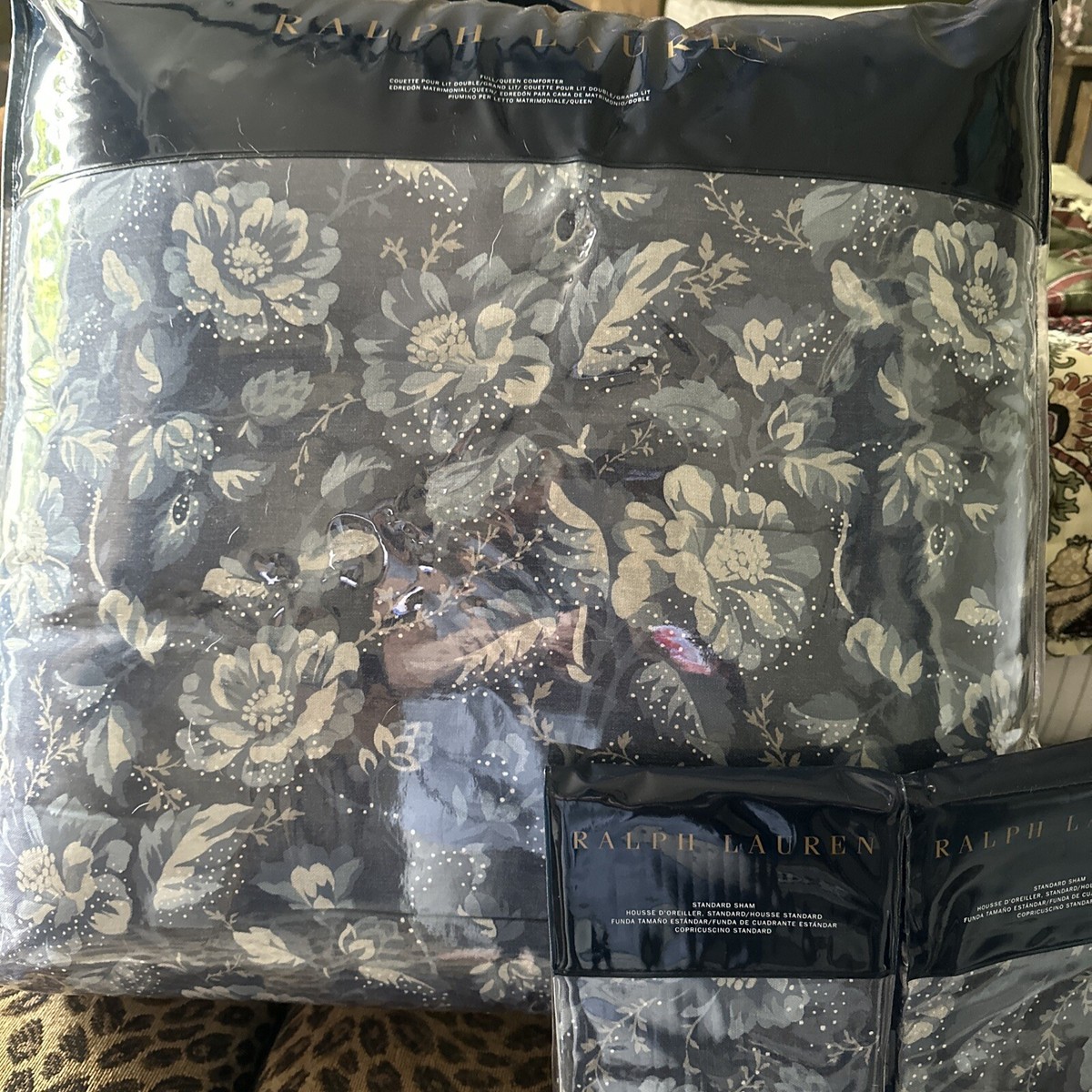 RALPH LAUREN 3pcF/Q COMFORTER SKYE FLORAL BLUE NIP $690 BRAND NEW