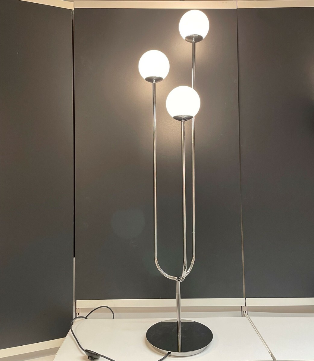 Ikea SIMRISHAMN Floor lamp, chrome plated, opal glass 62 