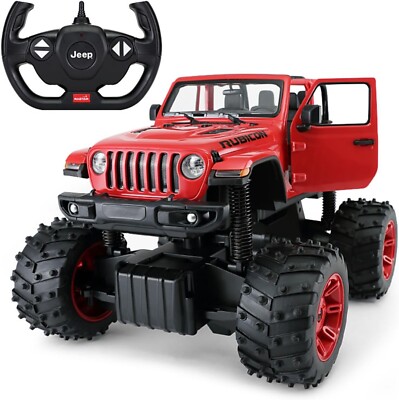 RASTAR 1/14 Official Licensed YELLOW Jeep Wrangler Rubicon Remote