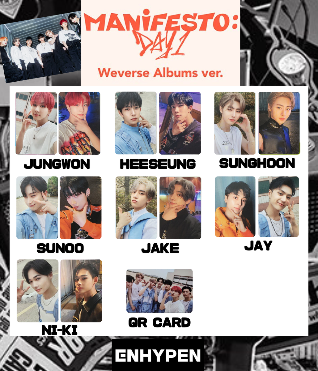 ENHYPEN MANIFESTO : DAY 1 Phot card Weverse Albums ver. PC EN