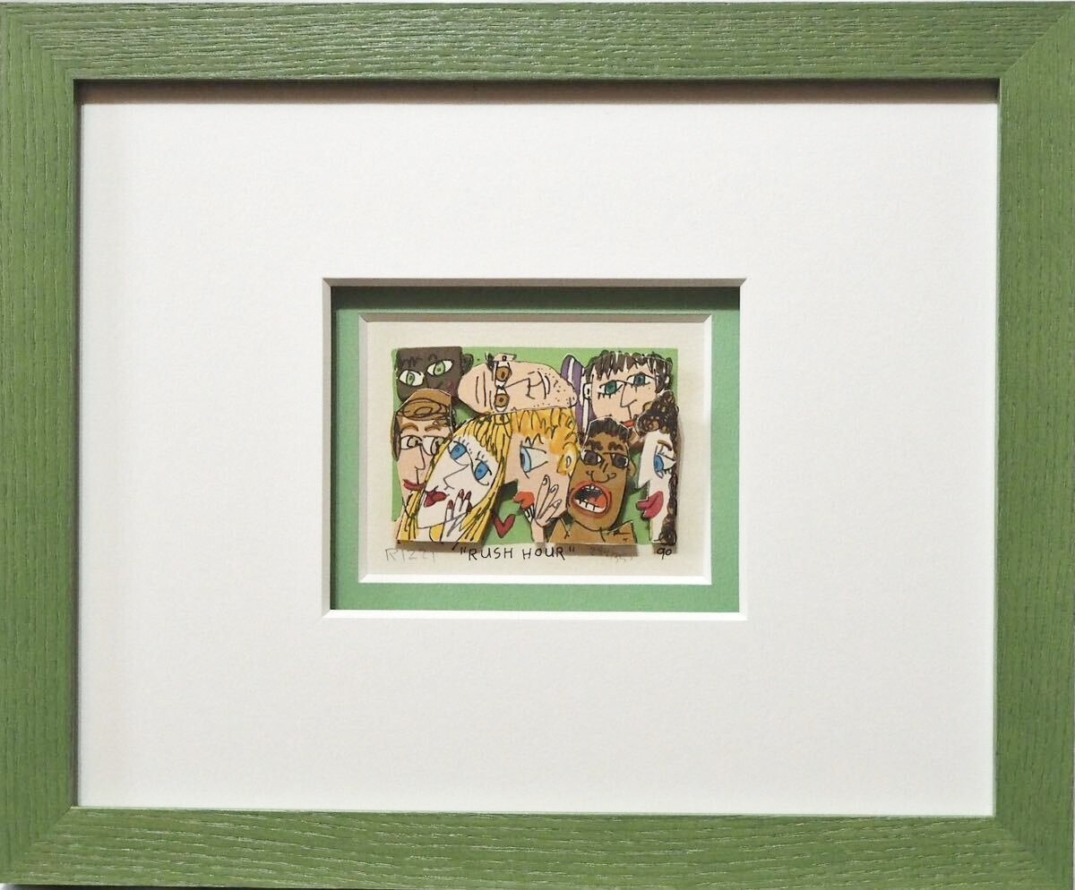 James Rizzi RUSH HOUR 1990 Hand Signed Vintage 3-D Serigraph