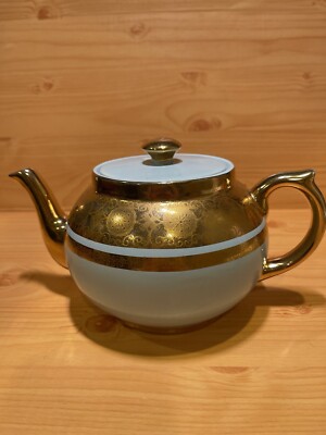 Vintage 1912c GIBSON & SONS Ltd England Blue & Gold Accents 4 Cups
