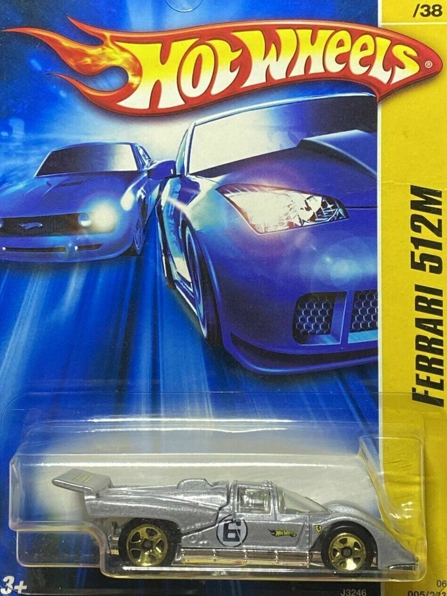 FERRARI 512M SILVER WITH GOLD WHEELS 1/64 HOT WHEELS 2006 FIRST