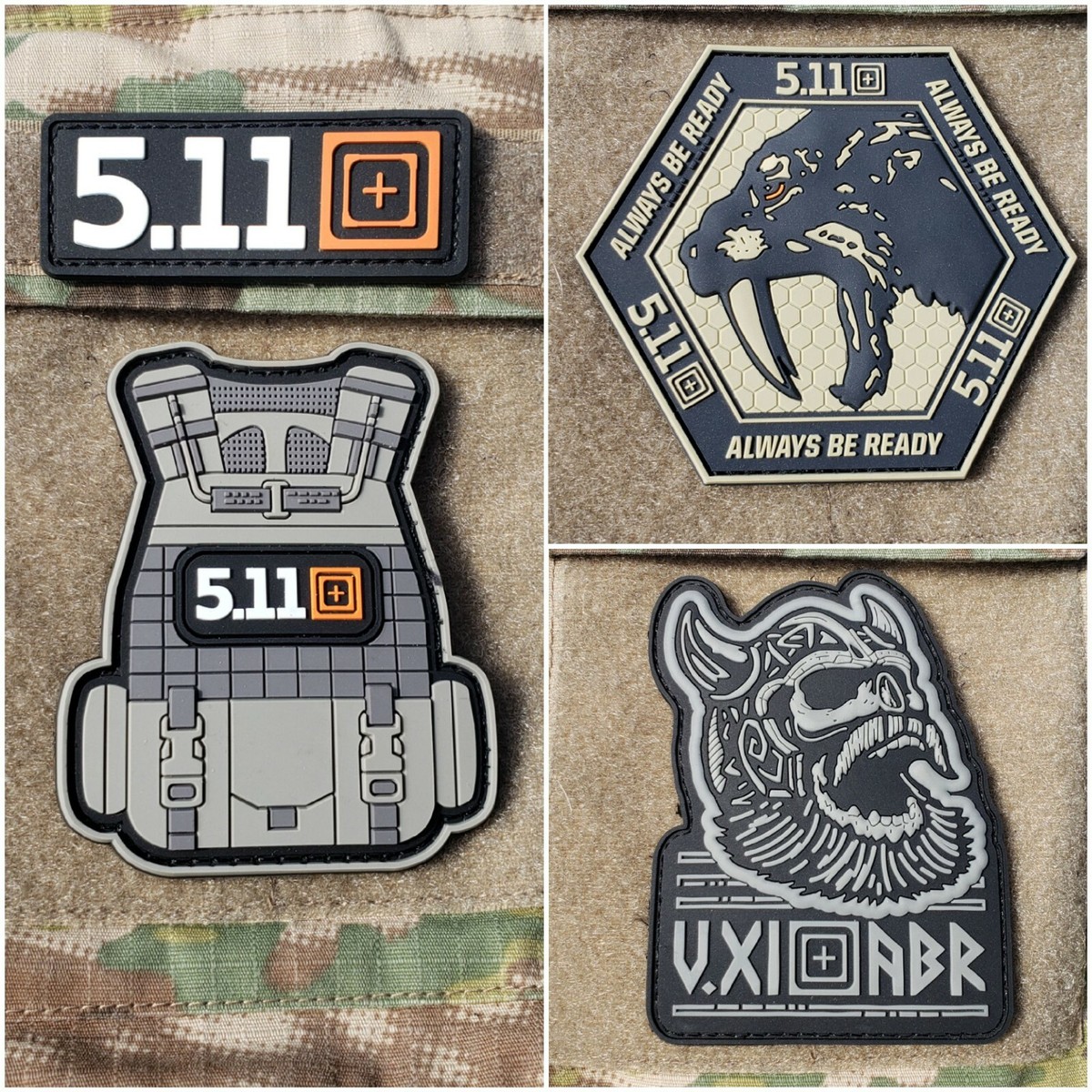 Lot of 4) PVC 5.11 Tactical Patch (Morale, Patriot, 2nd Amendment
