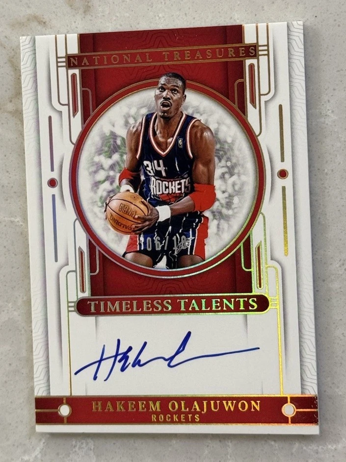 Panini Hakeem Olajuwon Basketball Autographed Sports Trading Cards
