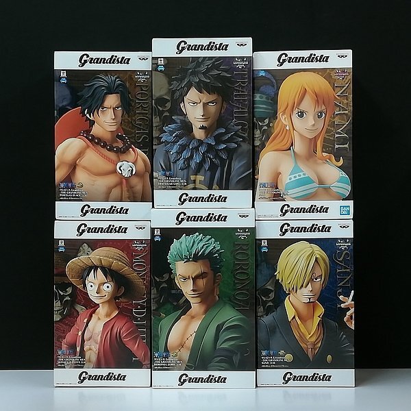 One Piece Grandista figure Luffy Sanji Zoro Low Ace Nami set of 6