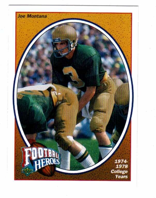 1991 Upper Deck Football Heroes Joe Montana 9 Card Set | eBay