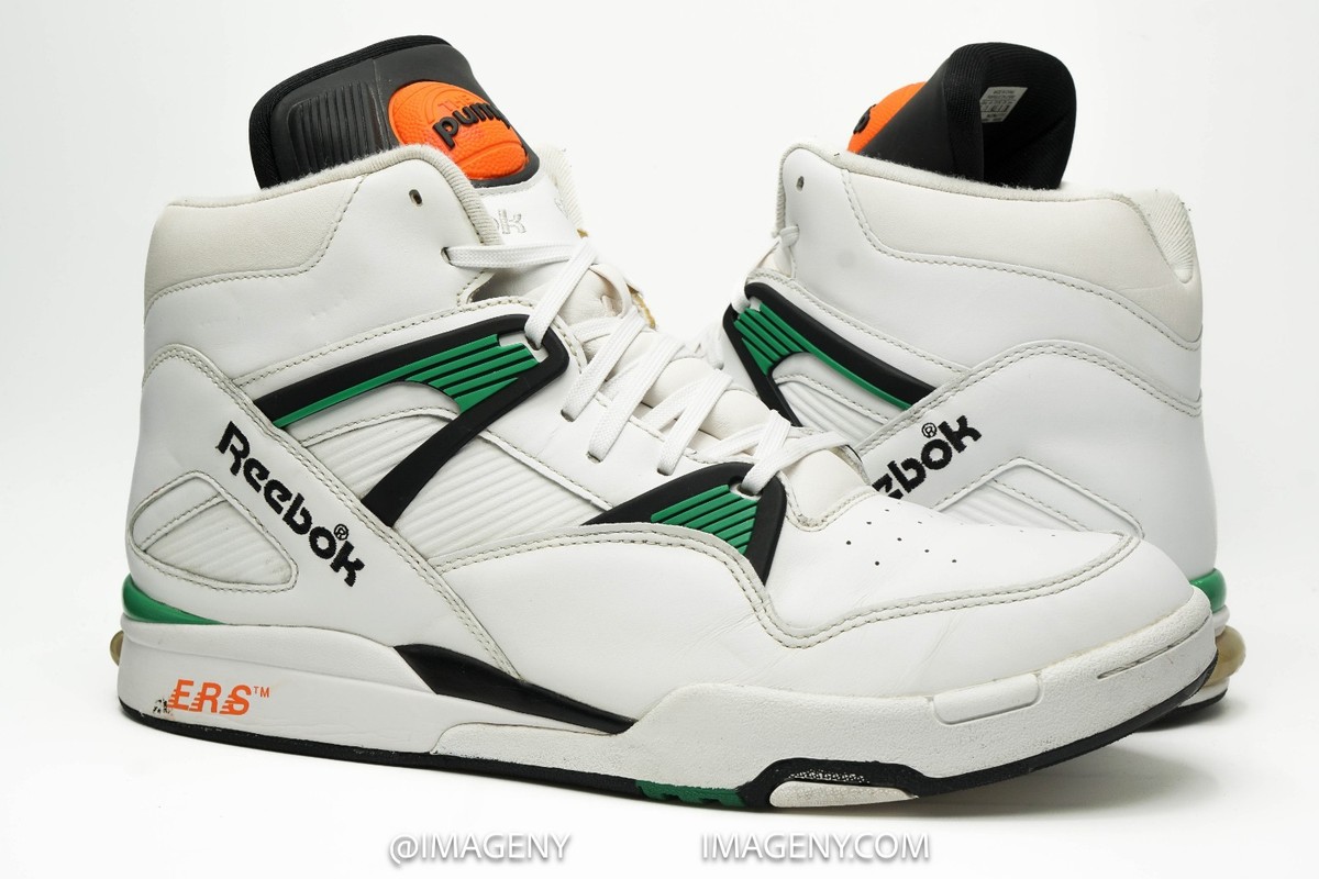 REEBOK PUMP OMNI ZONE USED SIZE 12 WHITE GREEN SAMPLE V60502 | eBay
