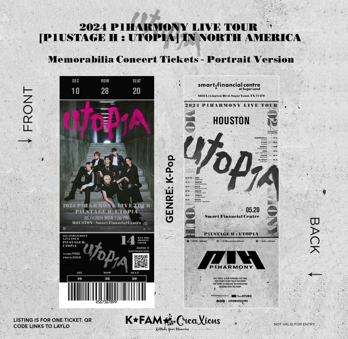 2024 P1HARMONY Live Tour P1USTAGE H: UTOP1A Personalized K-Pop
