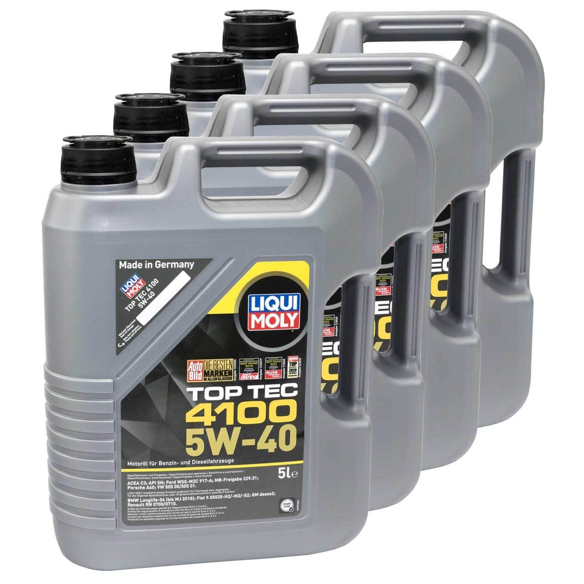 Motoröl Top Tec 4100 5W-40 LIQUI MOLY 4X 5 Liter für Alfa Romeo