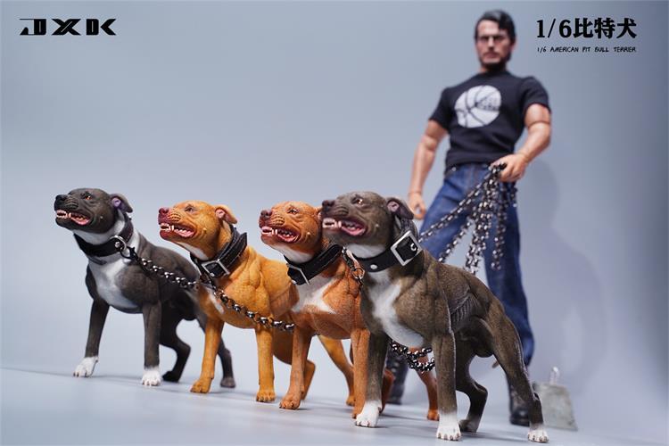 1/6 Scale 8.5''American Pit Bull Terrier Figure Model Animal Pet