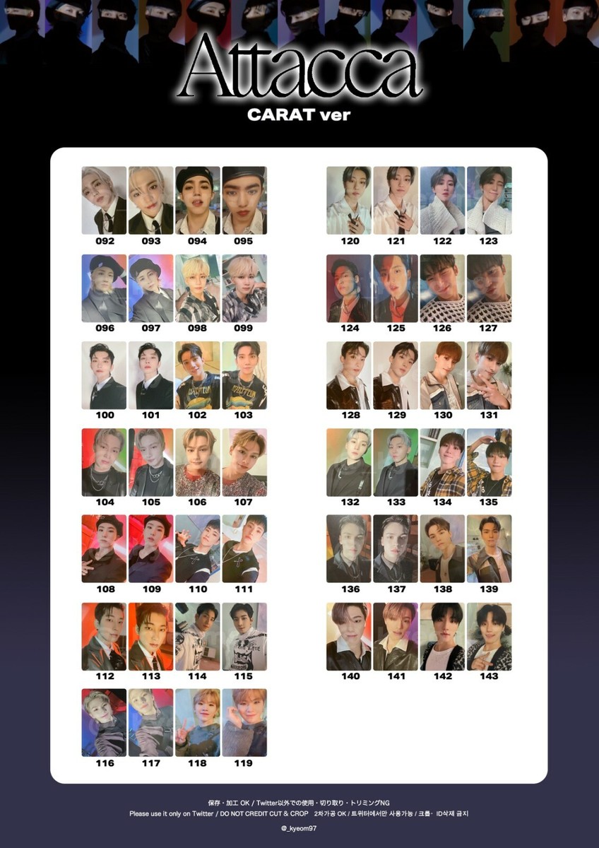 JEONGHAN SEVENTEEN - Attacca - CARAT ver. Official Photo card SVT