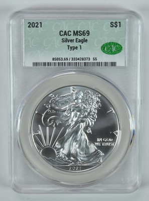 2021-T1 American Silver Eagle Type 1 MS69 CAC CACg | eBay