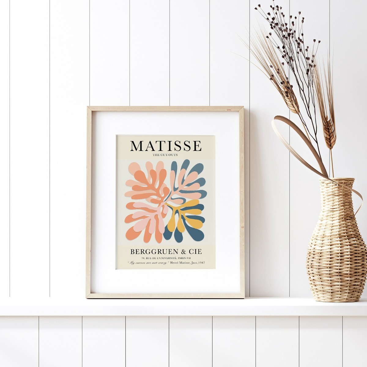 Henri Matisse Cut-Outs Colorful Vintage Poster Art Print, Matisse