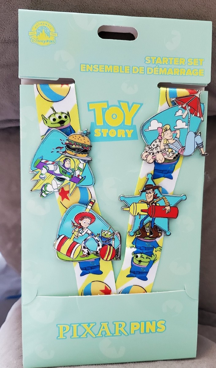 Disney Pins Pixar Lanyard Starter Set Toy Story Woody Buzz Jessie