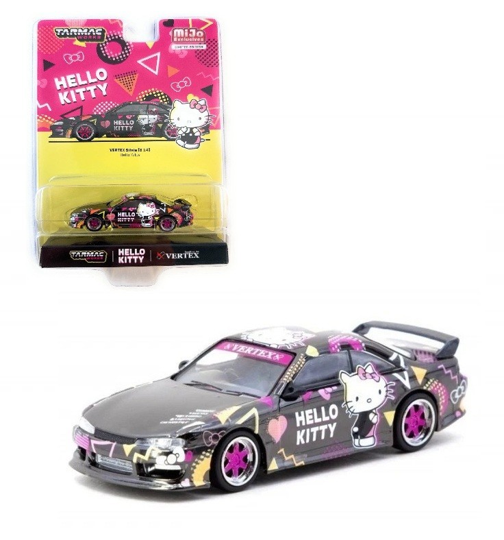 TARMAC WORKS VERTEX NISSAN SILVIA S14 HELLO KITTY 1/64 BLACK
