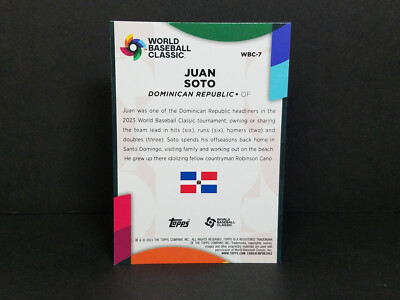 2023 Topps #WBC-7 Juan Soto, Dominican Republic - World Baseball