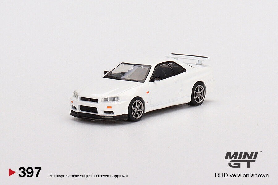 MINI GT 1:64 Nissan Skyline GT-R (R34) V-Spec N1 White RHD Model