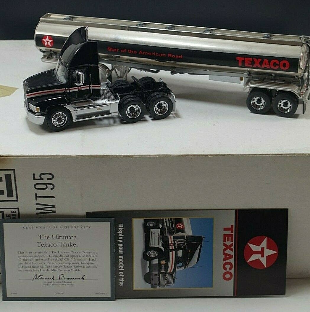 FRANKLIN MINT ULTIMATE TEXACO TANKER TRUCK 1:43 SCALE DIE CAST MIB