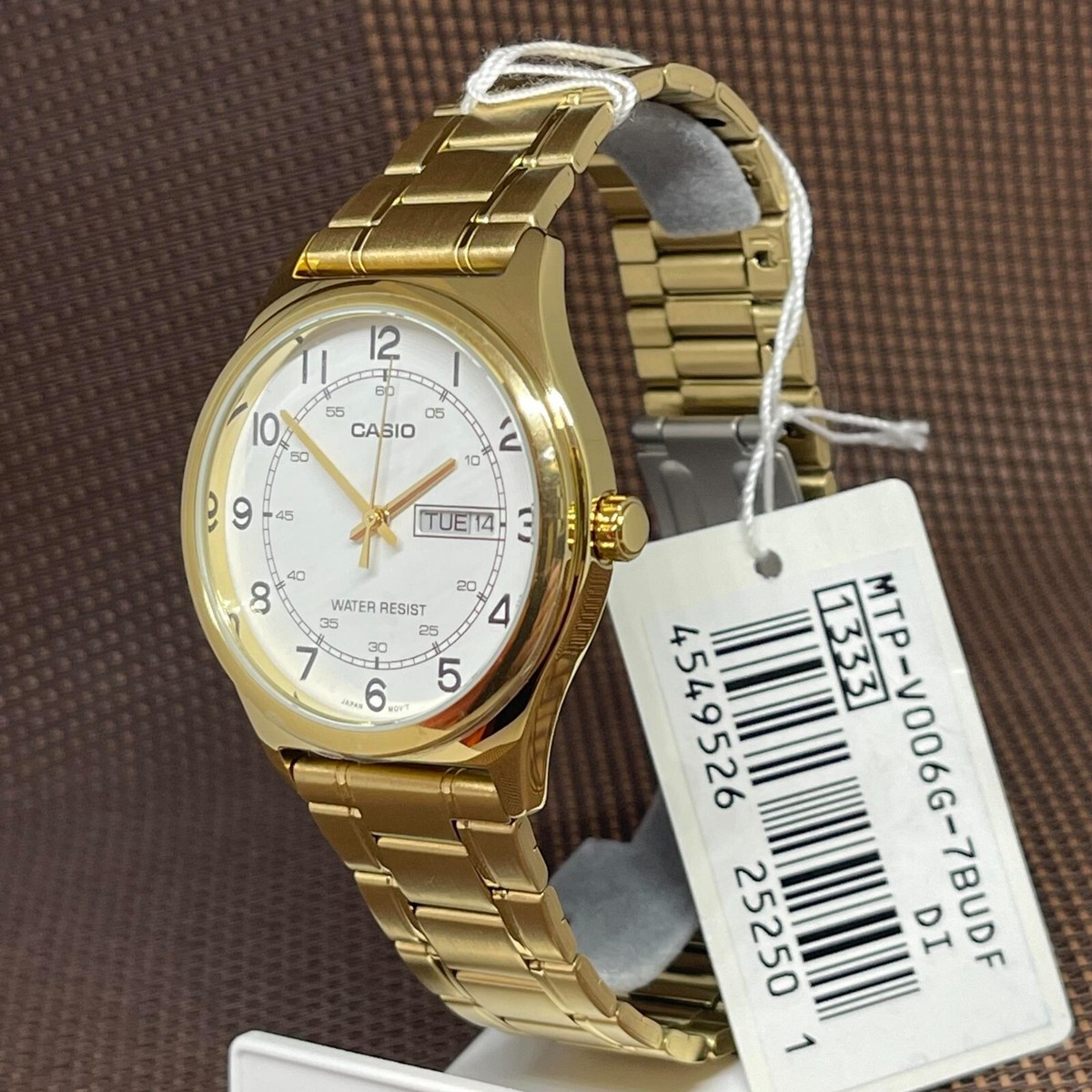 Casio MTP-V006G-7B Gold Tone Stainless Steel Analog Numeral Men's