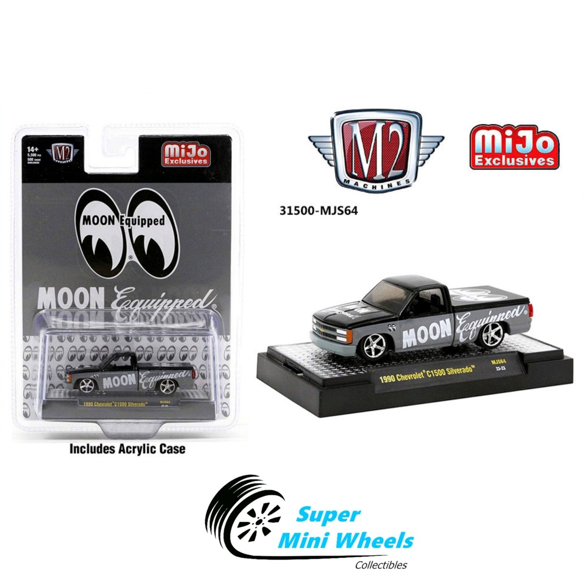 M2 Machines 1:64 1990 Chevrolet C1500 454SS Pickup Mooneyes