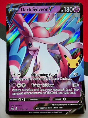 JUMBO Oversized Dark Sylveon V Promo SWSH134 Pokémon Celebrations