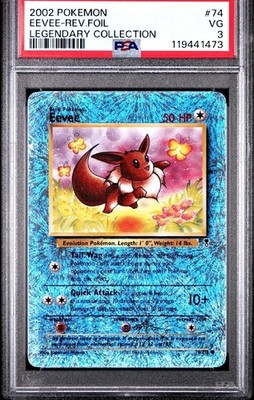 PSA 3 2002 Pokemon Legendary Collection Eevee 74/110 Reverse Holo