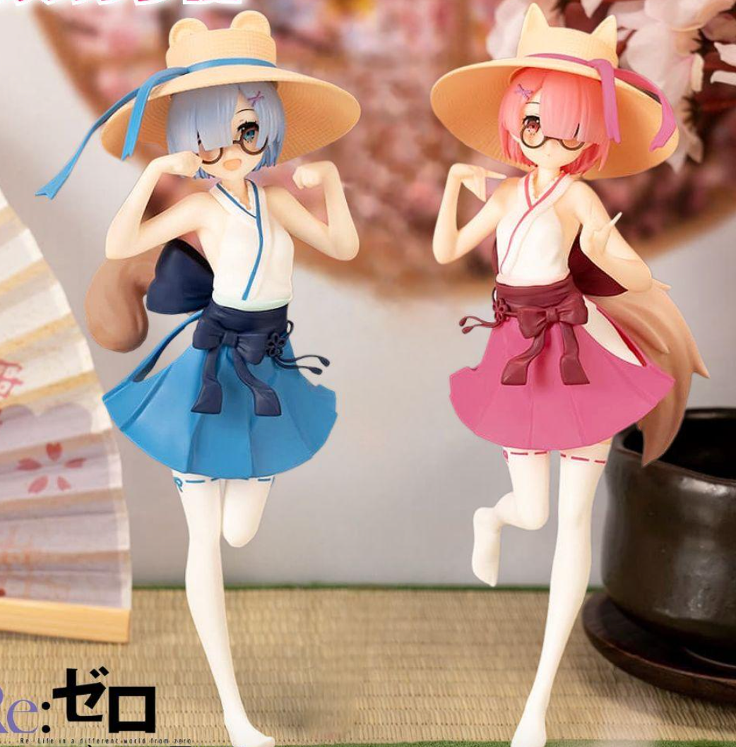 Re Zero Luminasta Figure Ram Konkon Fox Rem Ponpoko Raccoon Dog