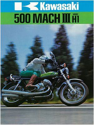 KAWASAKI Brochure H1 E 500 Mach III 1974 Sales Catalog REPRO H1E