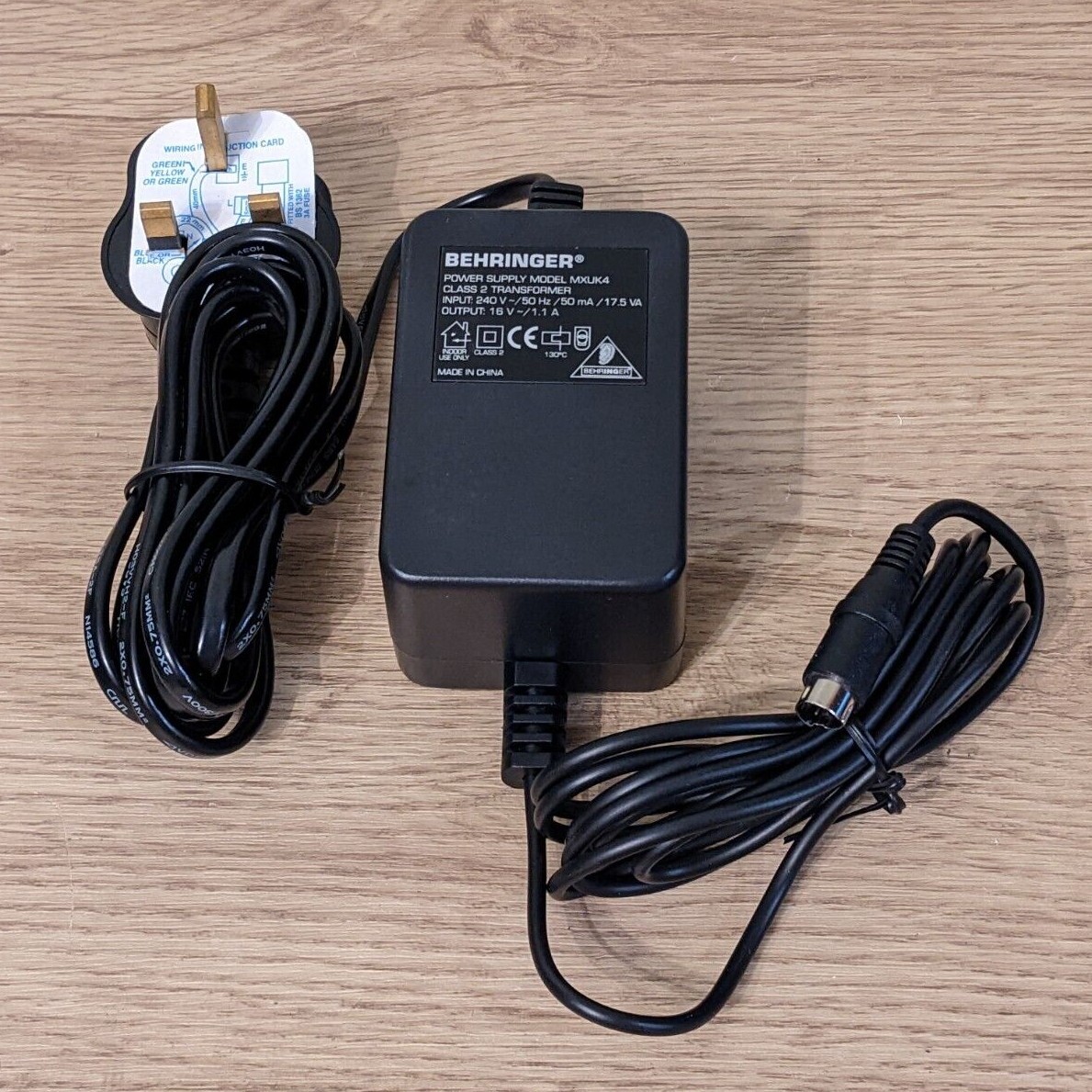 Behringer MXUK4 power supply adapter cable 16V for Xenyx 1002B