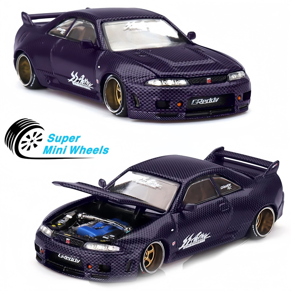 Kaido House x Mini GT 1:64 Nissan GT-R (R33) Active Carbon R V2