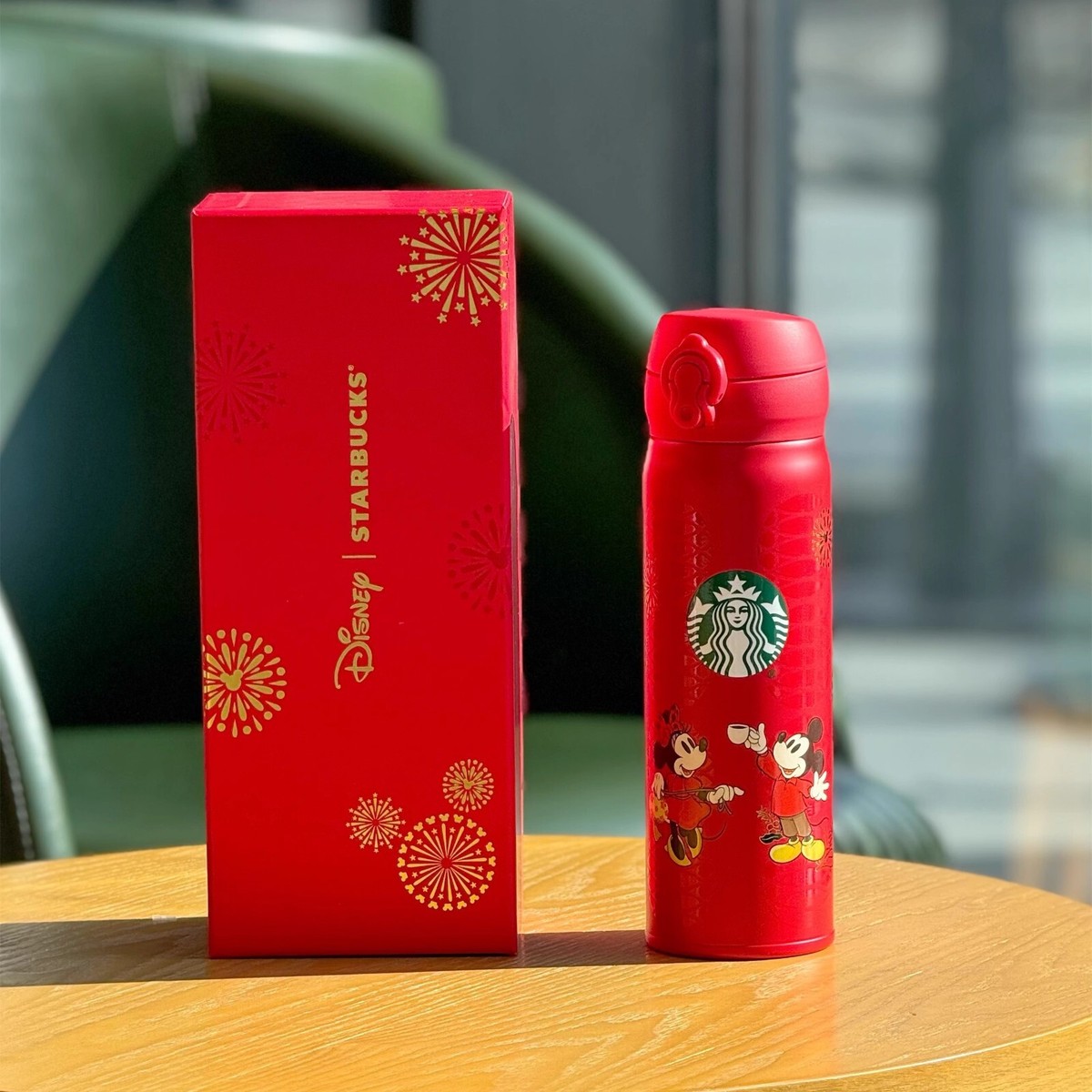 New China 2025 Starbucks X Disney Mickey Minnie Red 17oz SS