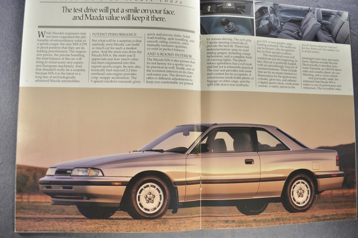 1988 Mazda MX-6 Catalog Brochure GT Turbo Sports Coupe Excellent
