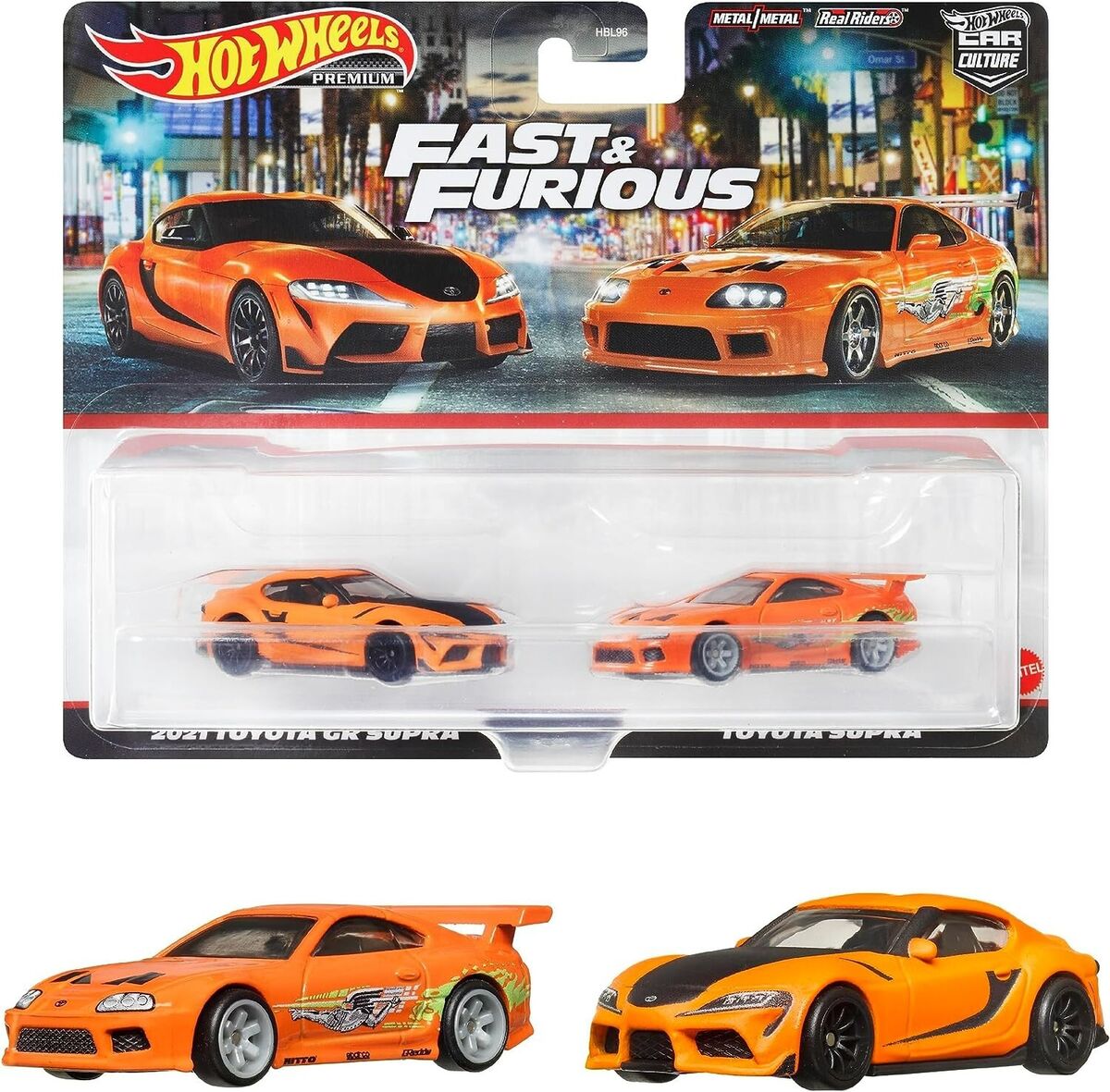 Hot Wheels HKF54 Premium 2-Pack Fast & Furious Toyota GR Supra
