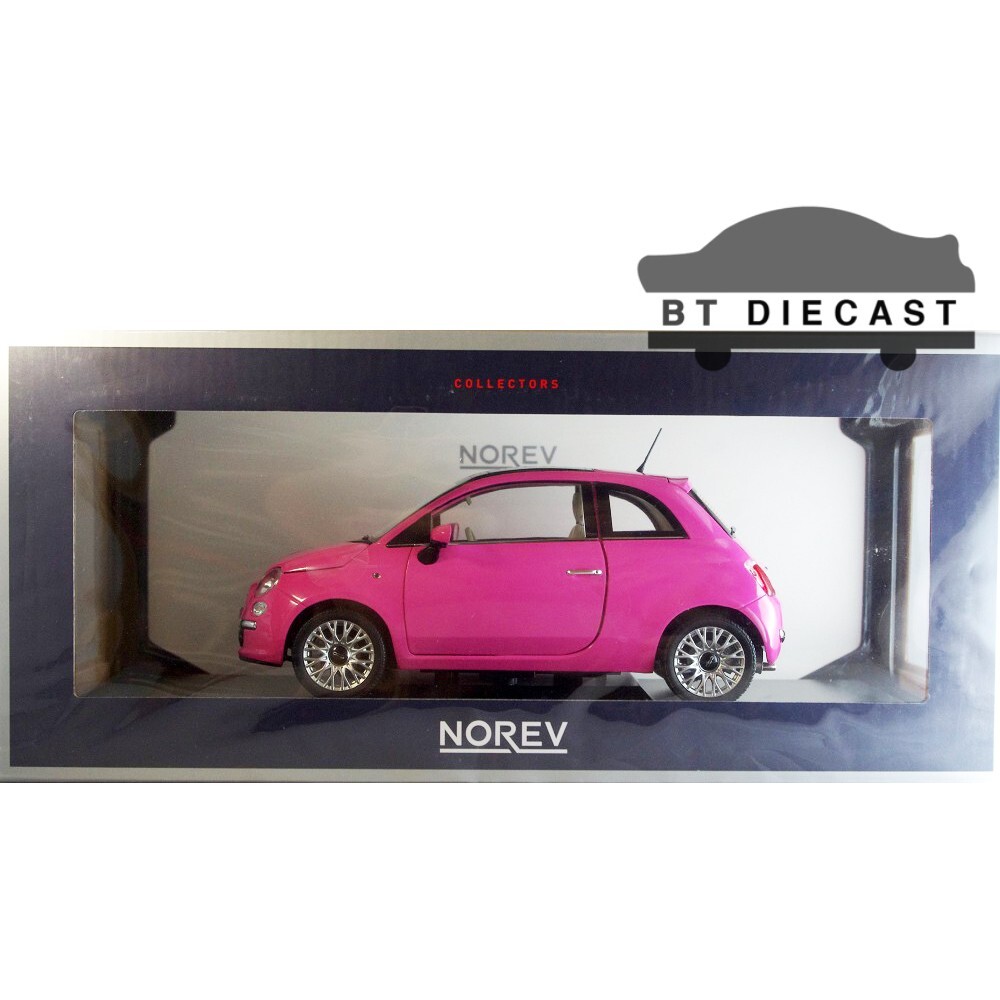 NOREV 2010 FIAT 500C 1/18 DIECAST MODEL CAR PINK 187752 | eBay