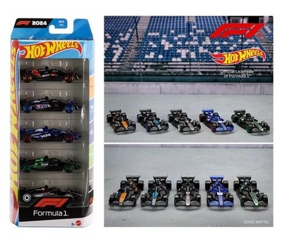 Hot Wheels 1:64 Basic Formula 1 F1 Racing 5-Pack Cars Set Diecast