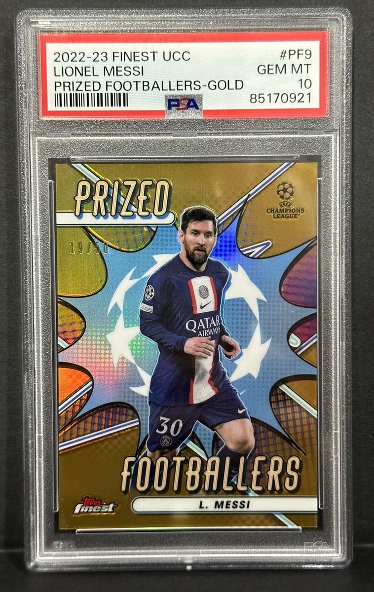 2022-23 Topps Finest UCC PSG Prized Footballer Lionel Messi Gold