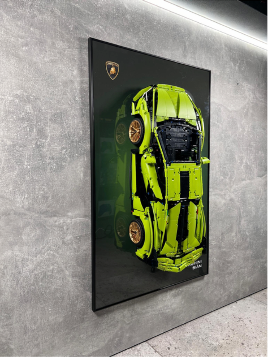 LEGO Art Wall Holder Frame 80x50 cm. for LEGO Lamborghini Sian FKP