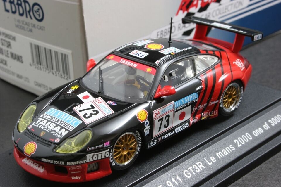 EBBRO 43182 1:43 TAISAN PORSCHE 911 996 GT3R 2000 LE MANS DIE CAST