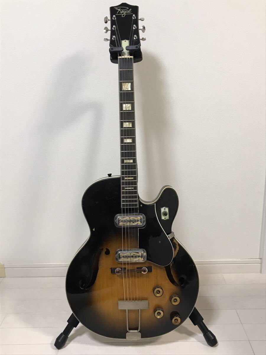 Full Acoustic Electric Guitar Regal Harmony Meteor 1962 Sunburst