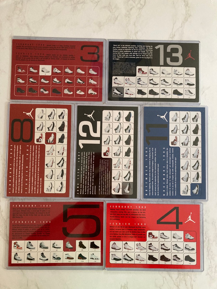 Vintage Air Jordan Insert Cards #3, #4, #5, #8, #10, #11,#12, #13