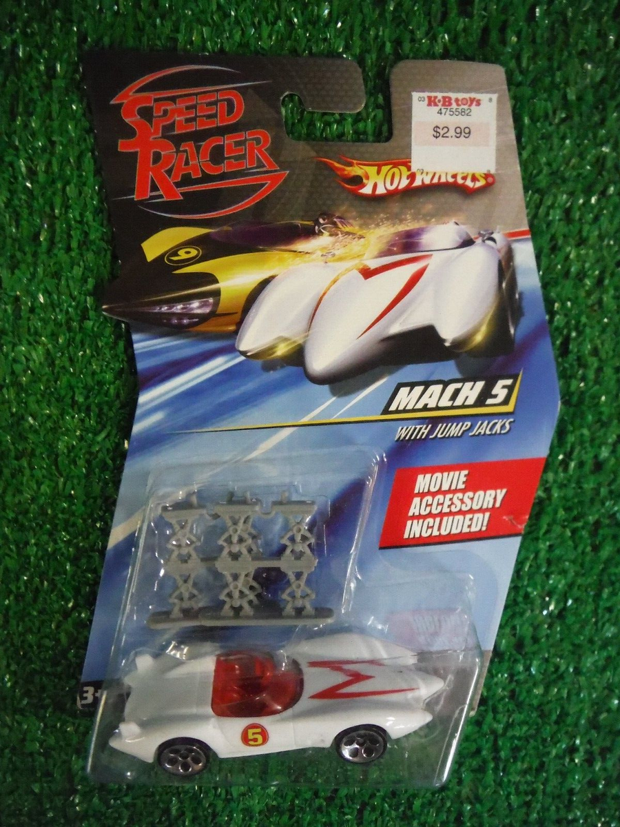 HOT WHEELS SPEED RACER MACH 5, MACH 6 w/JUMP JACKS & SAW BLADES