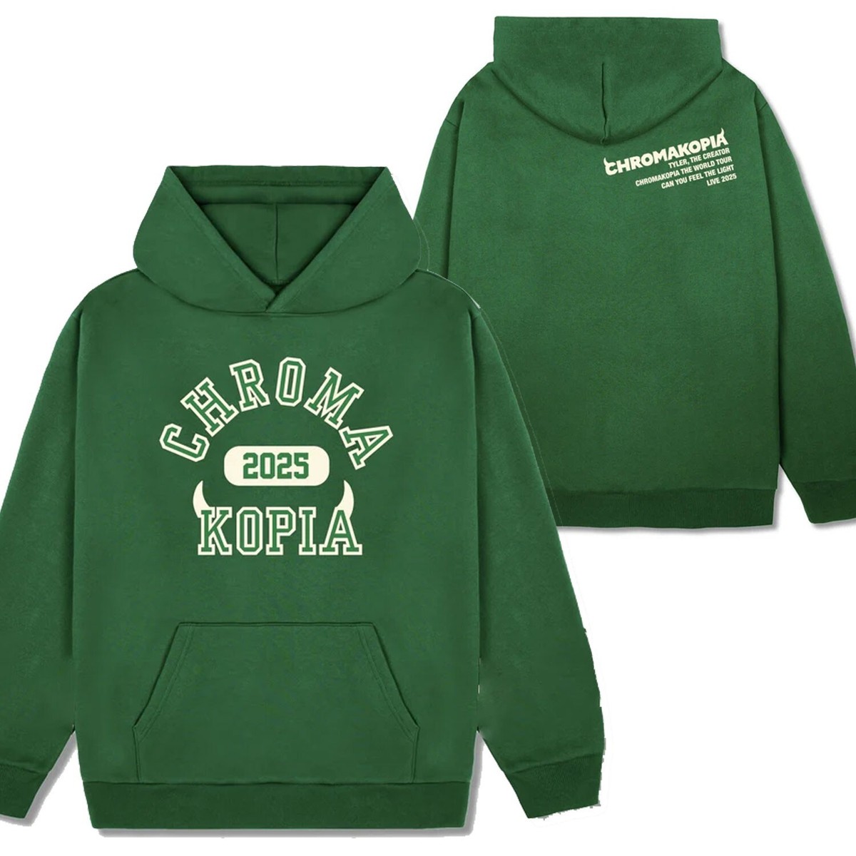 HOT HOT - CHROMAKOPIA 2025 GREEN TOUR HOODIE, CHROMAKOPIA 2025 TEE
