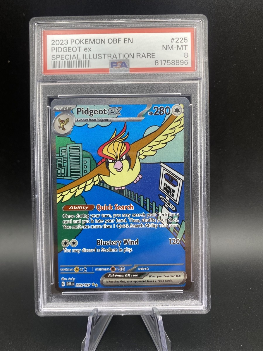 PSA 8 Mint Pokémon Obsidian Flames 225/197 Pidgeot Ex Special