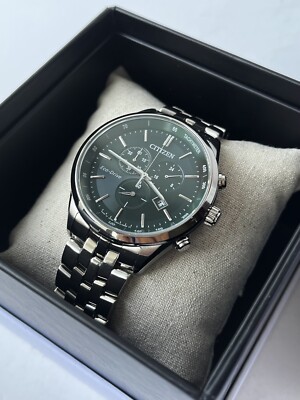 New! Citizen Watch EcoDrive AT2149-85X Chronograph Green Dial