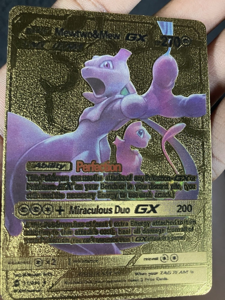 Mewtwo Mew Tag Team GX Gold Foil N/M Condition | eBay