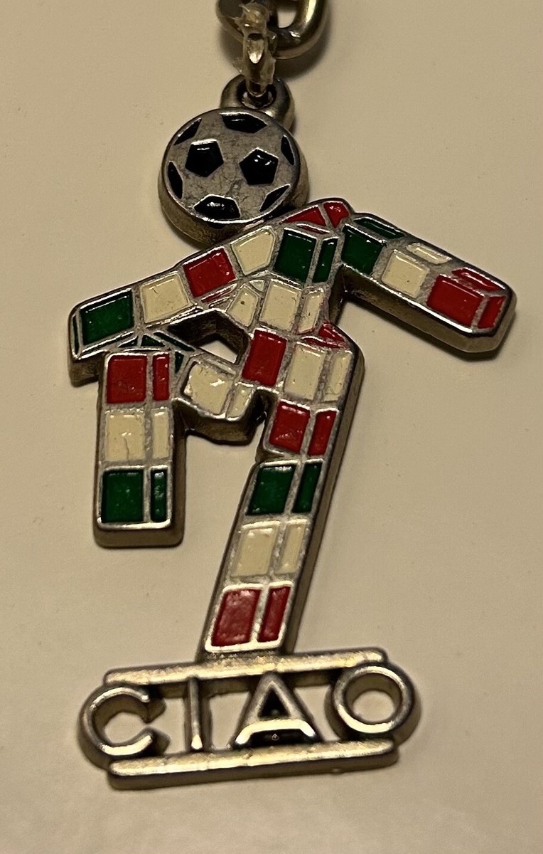 Italy 90 World Cup mascot Ciao keychain keyring original metal