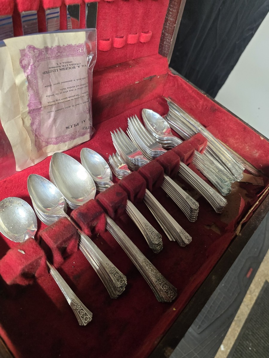 W.M Rogers Co Original Silver Plated Silverware 118 Pieces W